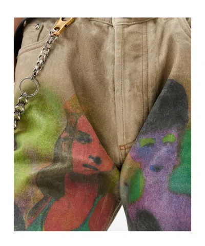 Versace Printed Straight Jeans In Multi