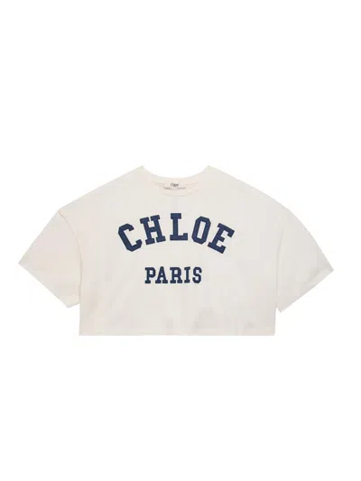 Chloé Cropped T-shirt In White