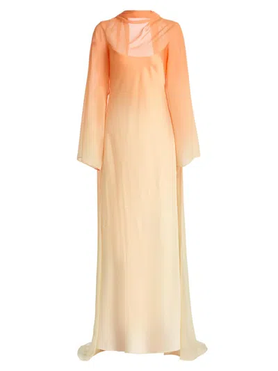 Significant Other Devlyn Long Sleeve Gown In Orange