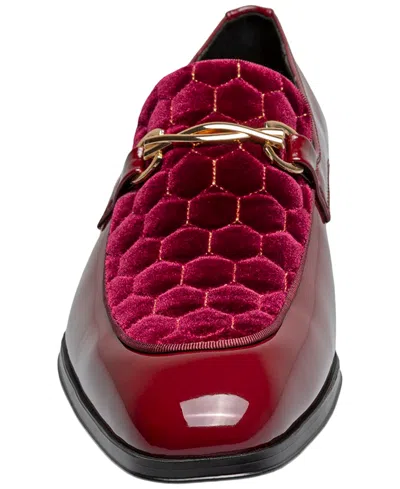 Stacy Adams Sprague Quilted Vamp Loafer In Burgundy