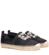 ROGER VIVIER Embellished satin espadrilles