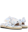 N°21 Lace and leather slip-on sandals