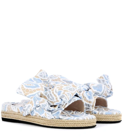 N°21 Lace And Leather Slip-on Sandals In Liaeco