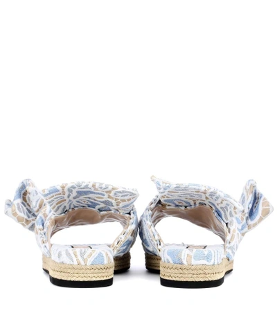 Shop N°21 Lace And Leather Slip-on Sandals In Liaeco