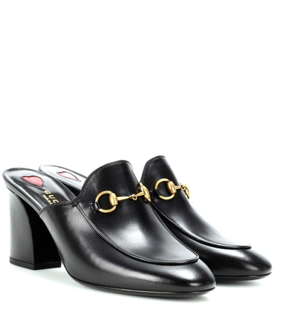Shop Gucci Princetown Leather Mules In Eero
