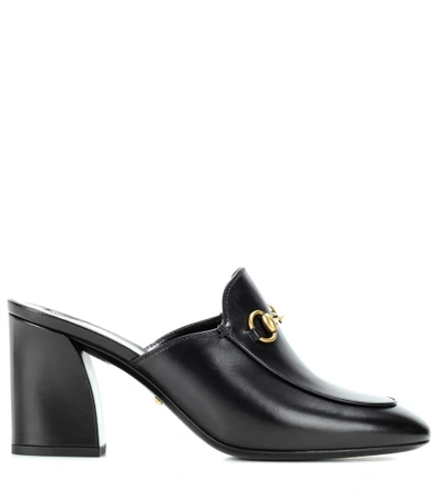 Shop Gucci Princetown Leather Mules In Eero