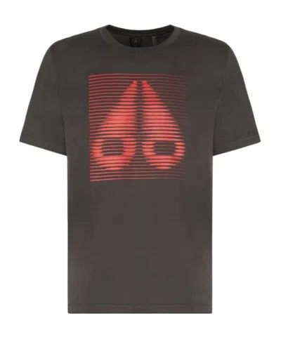 Moose Knuckles Graphic-print T-shirt In Brown