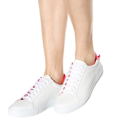 Shop Givenchy Urban Knots Leather Sneakers In White