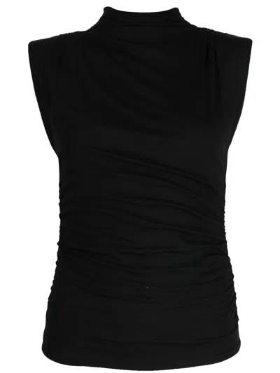 Veronica Beard Lossa Draped Top In Black