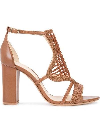 Alexandre Birman Marinah Woven Suede And Leather Sandals