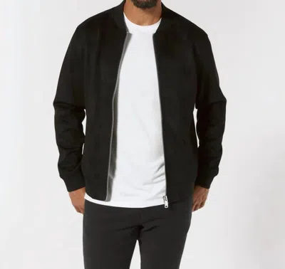 7diamonds Evolution Suede Bomber Jacket In Onyx In Black