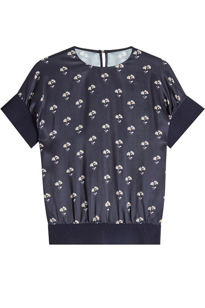 Victoria Beckham Embroidered Top In Blue