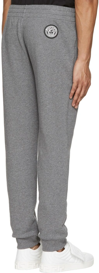 Shop Versace Grey Mesh-trimmed Lounge Pants