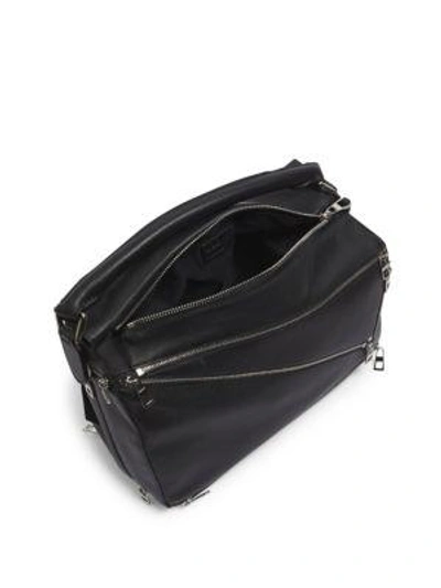 Shop Loewe Puzzle Zips Leather Top-handle Bag In Black