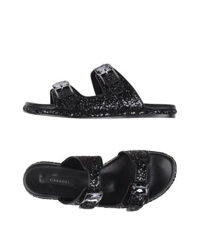 Shop Casadei Sandals In Черный