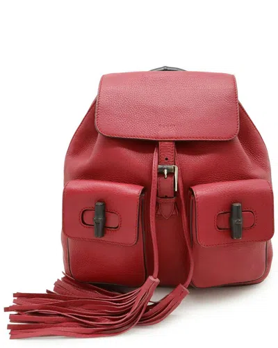 Gucci Grain Logo Backpack In Red