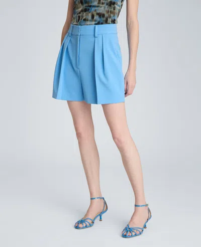 Kenneth Cole High-rise Fly Front Pleated Short In Multi