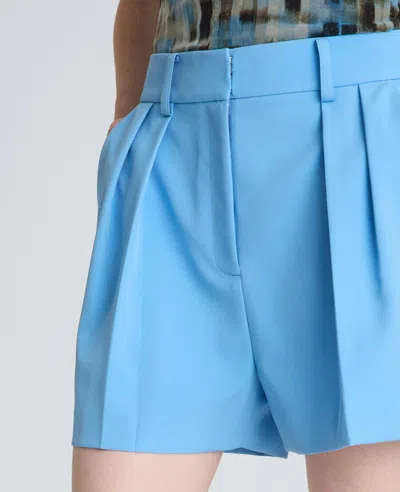 Kenneth Cole High-rise Fly Front Pleated Short In Multi