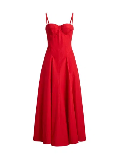 Ralph Lauren Marigot Paneled Cotton-blend Poplin Maxi Dress In Red