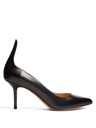 Francesco Russo Point-toe Leather Pumps In Black