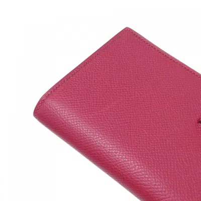 Pre-owned Hermes Bearn Ruby Epsom Leather Long Wallet (bi-fold) () In Red