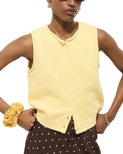 Alex Mill Taylor Cotton Sweater Vest Double Cream In Yellow