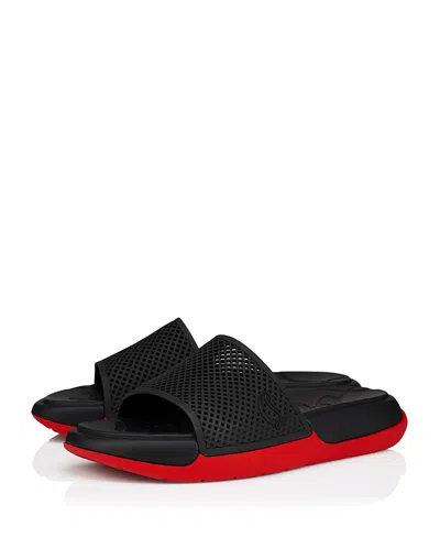 Christian Louboutin Louboutin Slides And Clogs Easy Breezy Men Rubber Black In Black