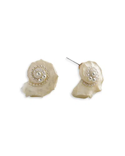 Baublebar Santana Shell Statement Stud Earrings In White