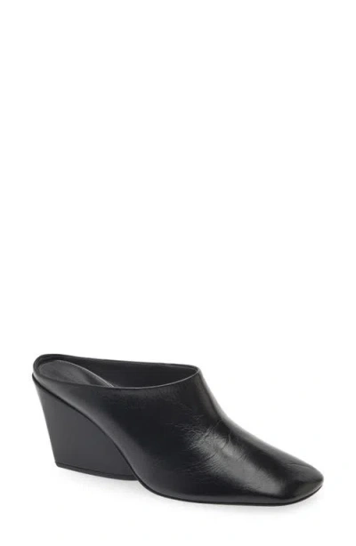 Proenza Schouler Slant Leather Mules In Black