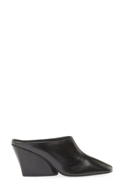 Proenza Schouler Slant Leather Mules In Black