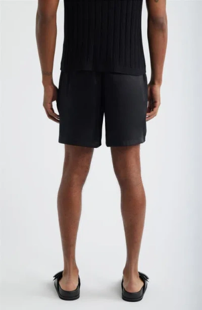 Open Edit Satin Drawstring Shorts In Black