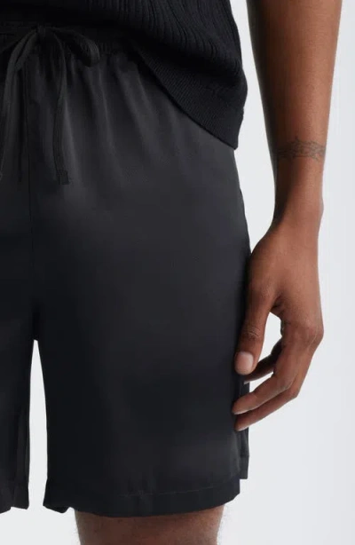 Open Edit Satin Drawstring Shorts In Black
