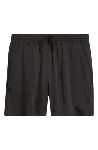 Open Edit Satin Drawstring Shorts In Black