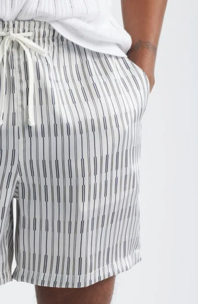 Open Edit Satin Drawstring Shorts In White