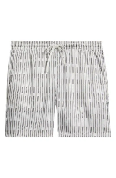 Open Edit Satin Drawstring Shorts In White