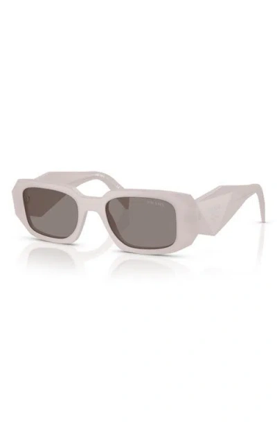 Prada 51mm Rectangular Sunglasses In White