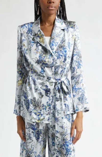 L'agence Ciara Silk Wrap Jacket In Multi