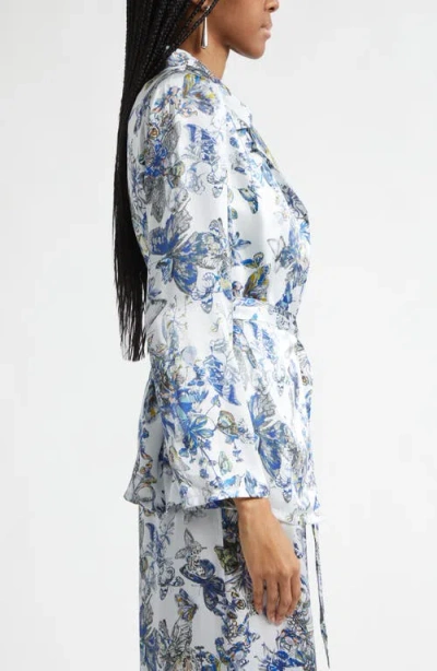L'agence Ciara Silk Wrap Jacket In Multi