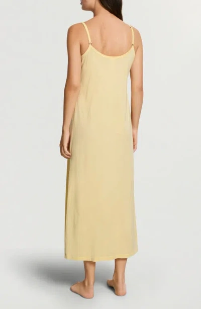 Hanro Juliet Pleated Long Spaghetti Gown In Yellow | ModeSens