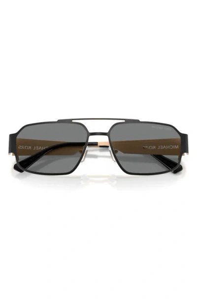 Michael Kors Cape Town 58mm Rectangular Sunglasses In Black