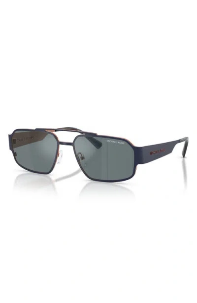 Michael Kors Cape Town 58mm Rectangular Sunglasses In Blue
