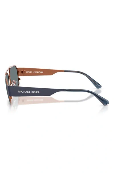 Michael Kors Cape Town 58mm Rectangular Sunglasses In Blue