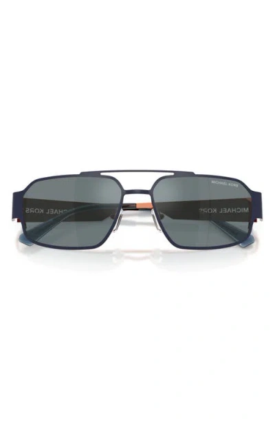 Michael Kors Cape Town 58mm Rectangular Sunglasses In Blue