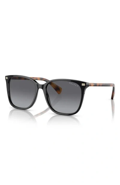 Ralph 56mm Polarized Square Sunglasses In Brown