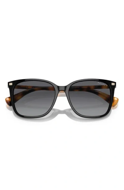 Ralph 56mm Polarized Square Sunglasses In Brown