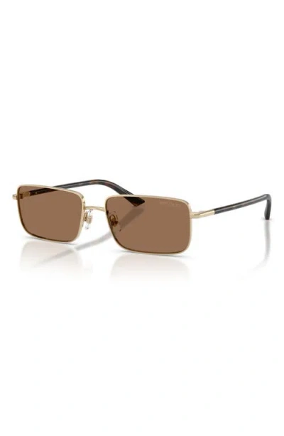 Jimmy Choo 55mm Rectangular Sunglasses In Brown