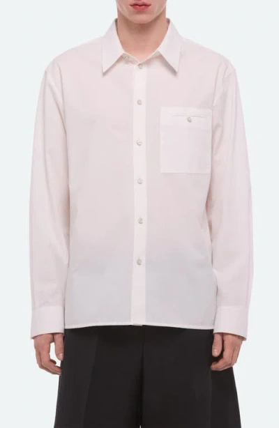 Helmut Lang Relaxed Solid Cotton Button-up Shirt In White