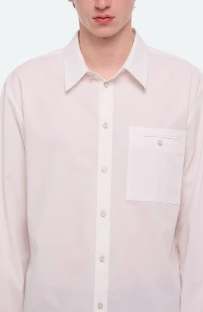 Helmut Lang Relaxed Solid Cotton Button-up Shirt In White