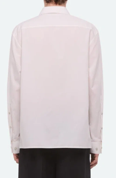 Helmut Lang Relaxed Solid Cotton Button-up Shirt In White
