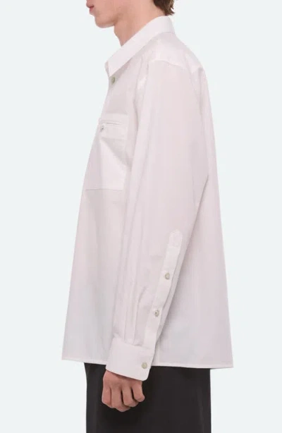 Helmut Lang Relaxed Solid Cotton Button-up Shirt In White